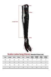 Lange Latexhandschuhe mit Schuppenmuster