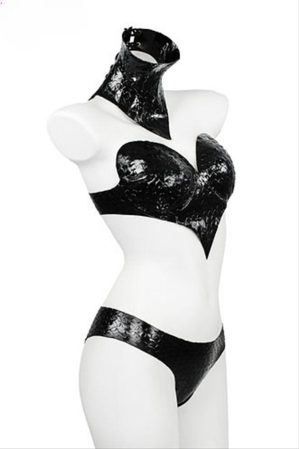 Schuppen-Latexbustier