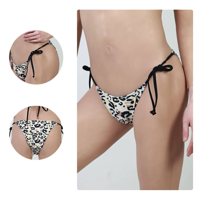 Schwarz-weißer Bikini mit Leopardenmuster