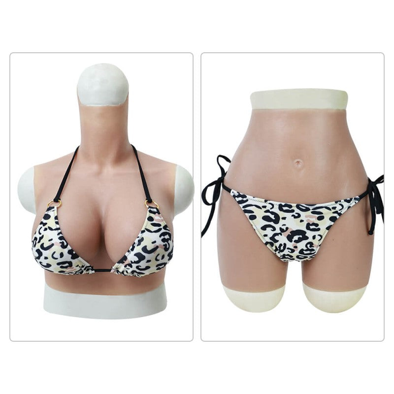Schwarz-weißer Bikini mit Leopardenmuster