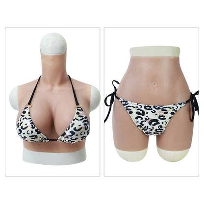 Schwarz-weißer Bikini mit Leopardenmuster
