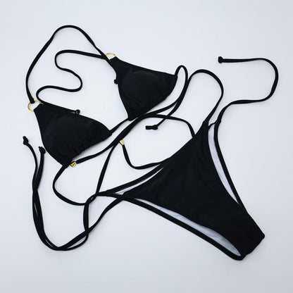 Hochelastischer Bikini – schwarz
