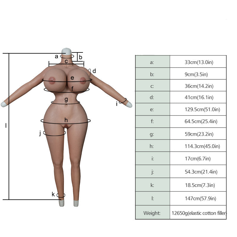 Body mit riesigen Brüsten und fettem Gesäß