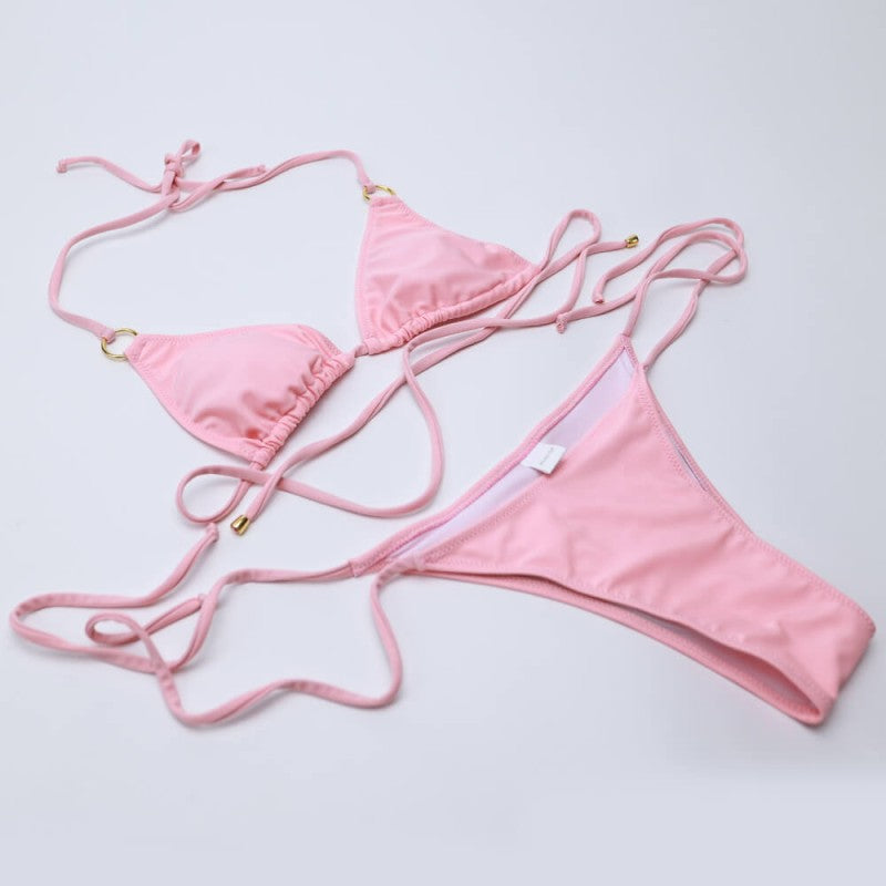 Hochelastischer Bikini – Rosa
