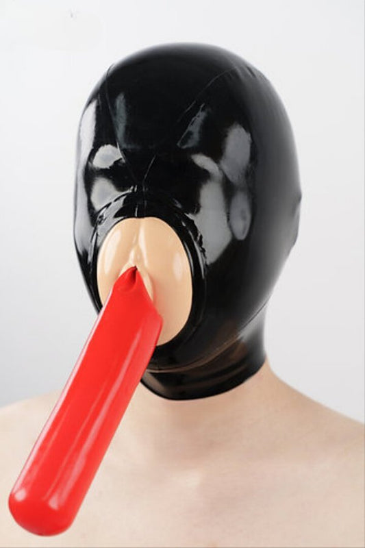 Pussy-Maske mit mikroporöser Latex-Haube und Kondom-Aufsatz (Einheitsgröße)