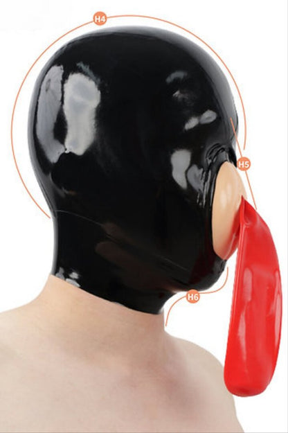 Pussy-Maske mit mikroporöser Latex-Haube und Kondom-Aufsatz (Einheitsgröße)