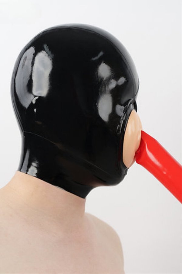 Pussy-Maske mit mikroporöser Latex-Haube und Kondom-Aufsatz (Einheitsgröße)