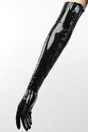 Lange Latexhandschuhe mit Schuppenmuster