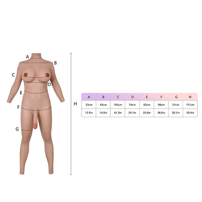 H-Cup-Body mit Analloch und Dildo