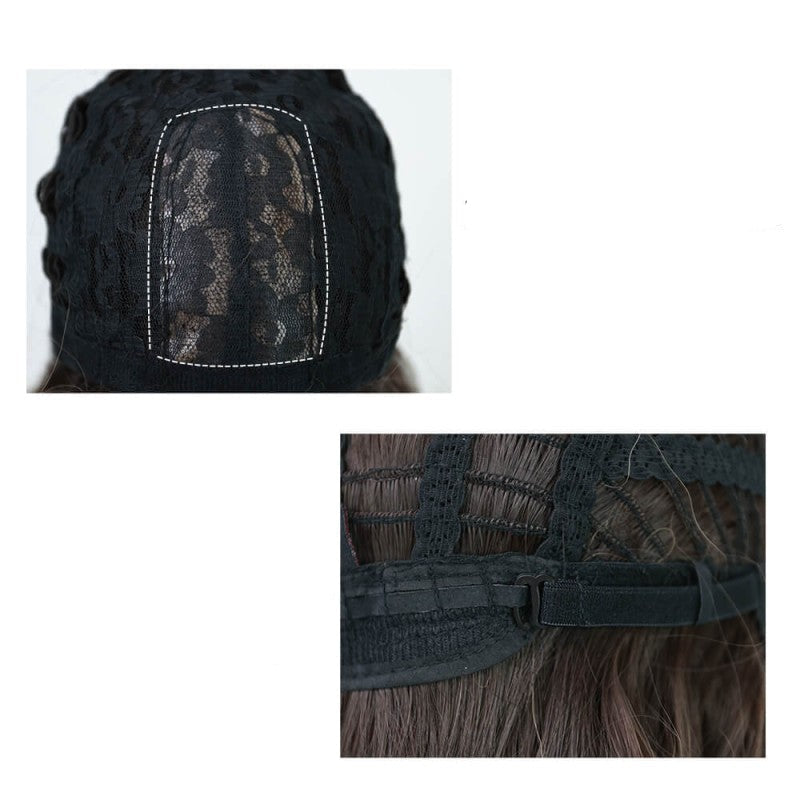 Lange Perücke in Ombre-Blond-Mix-Braun – JF003