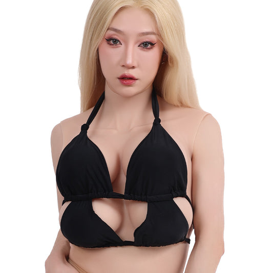 Schwarzer Vierbrust-Bikini