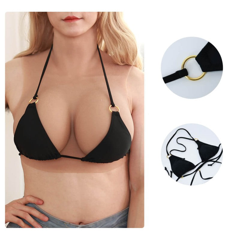 Hochelastischer Bikini – schwarz