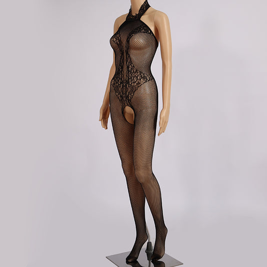 Spitzen-Blumen-Netz-Bodysuits – 010