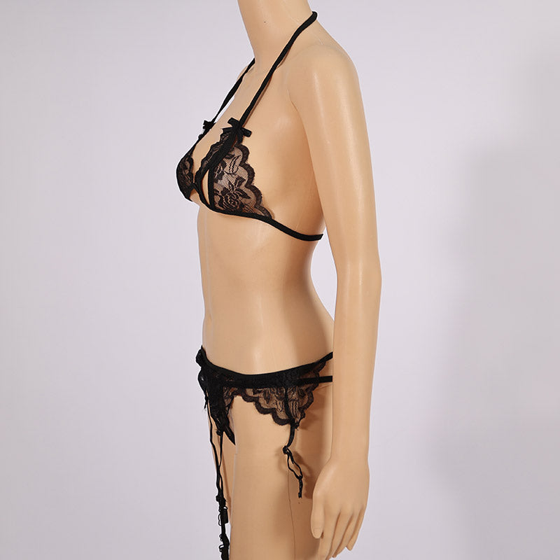 Spitzen-Dessous-Set mit Strapsgürteln – 013