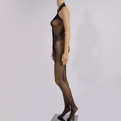 Spitzen-Blumen-Netz-Bodysuits – 010