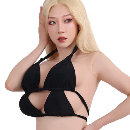 Schwarzer Vierbrust-Bikini