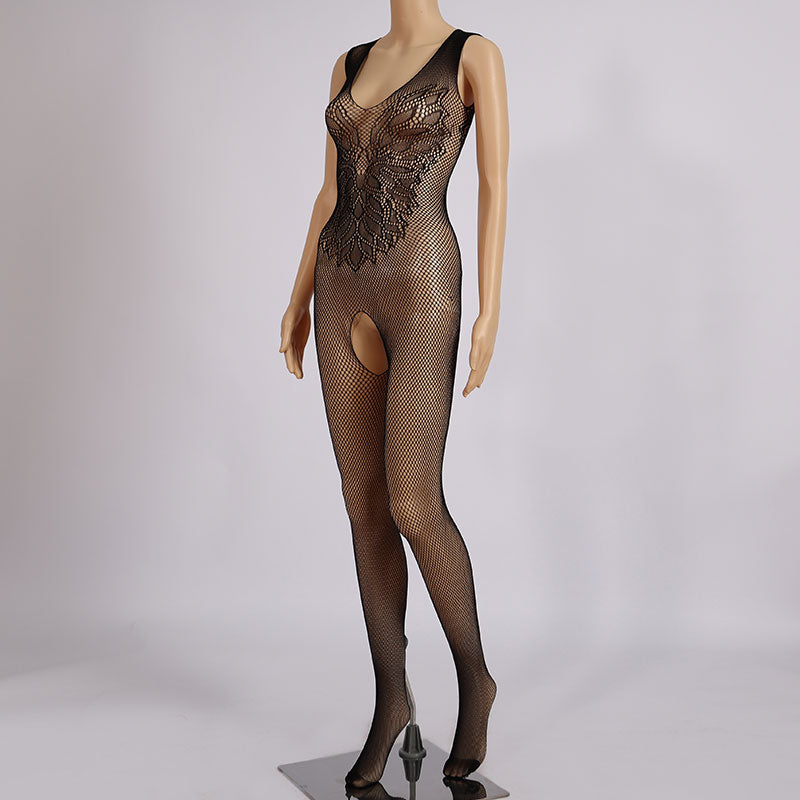 Spitzen-Blumen-Netz-Bodysuits – 008