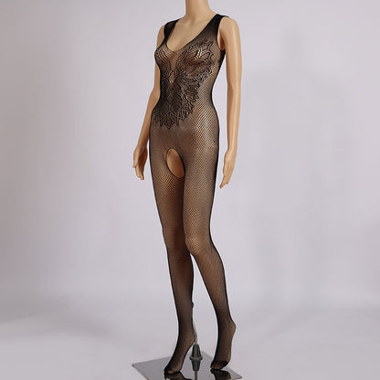 Spitzen-Blumen-Netz-Bodysuits – 008