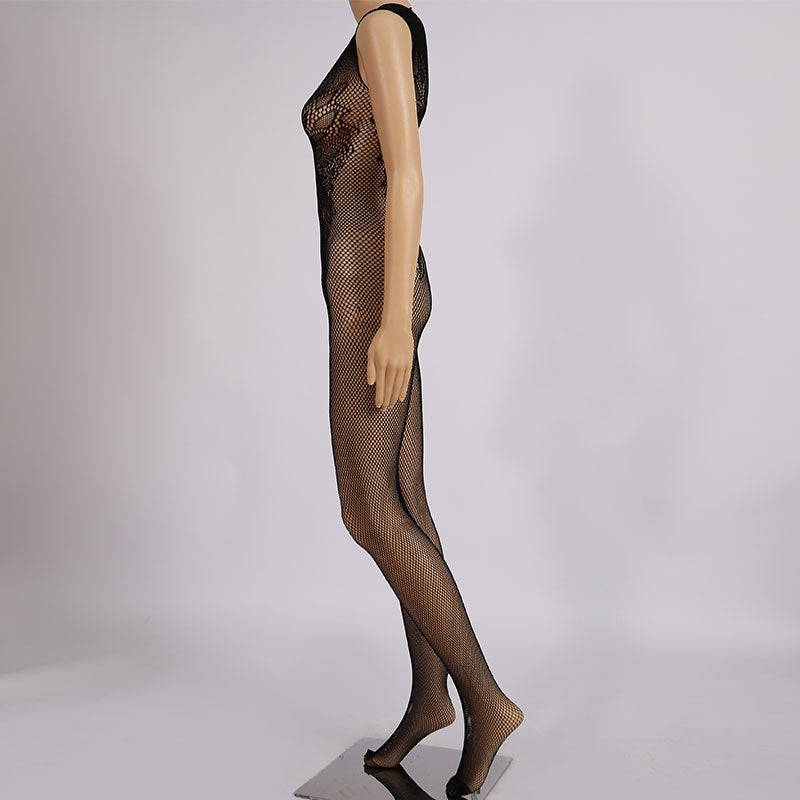 Spitzen-Blumen-Netz-Bodysuits – 008