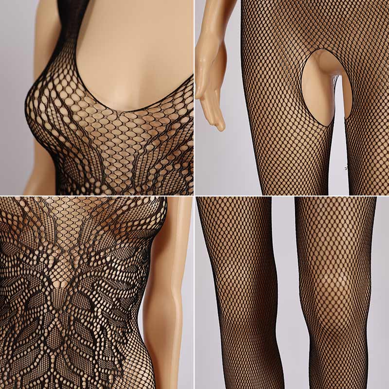 Spitzen-Blumen-Netz-Bodysuits – 008