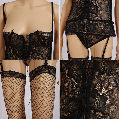 Sexy einteiliger Strumpfgürtel aus Spitze – 011