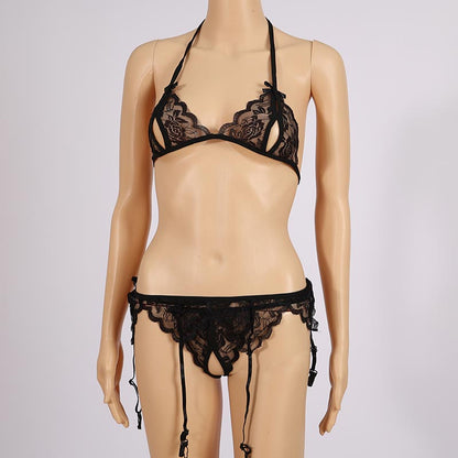 Spitzen-Dessous-Set mit Strapsgürteln – 013