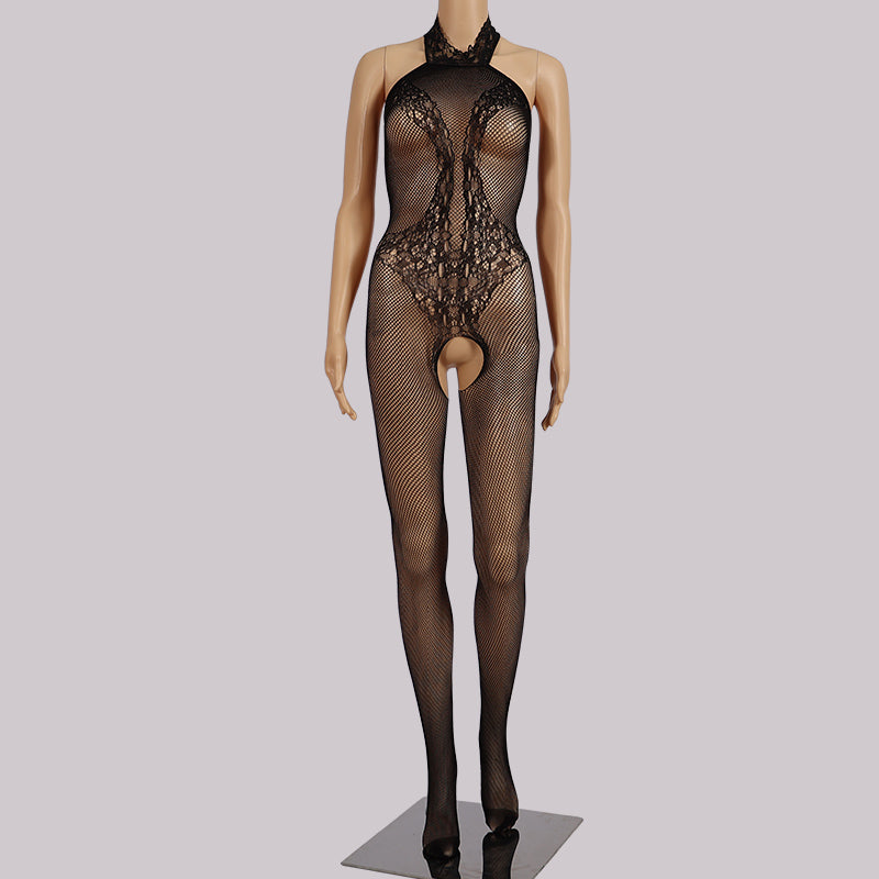 Spitzen-Blumen-Netz-Bodysuits – 010