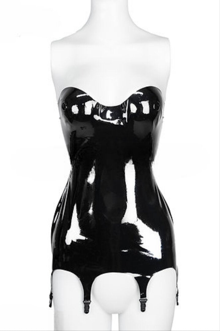Trägerloser Latex-Anzug – 3-teiliges Set