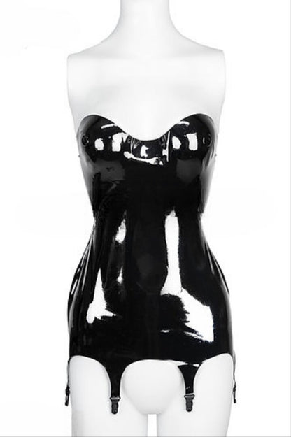 Trägerloser Latex-Anzug – 3-teiliges Set