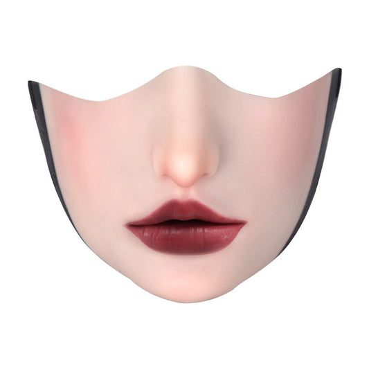 Neue Silikon-Halbmaske mit offenem Mund