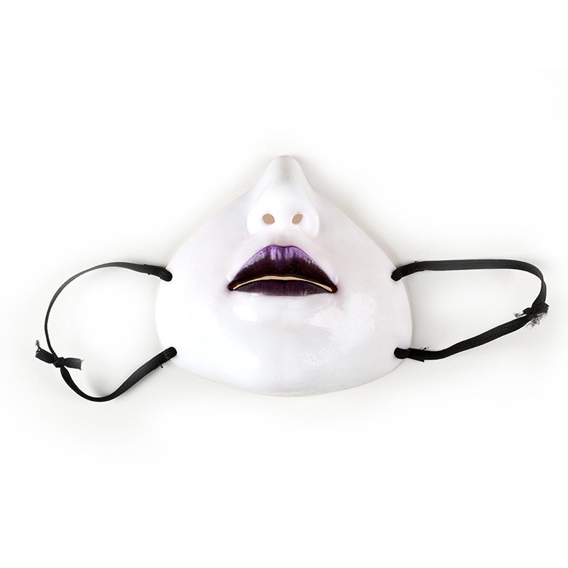 Neue weiße Silikon-Halbmaske mit geschlossenem Mundbereich