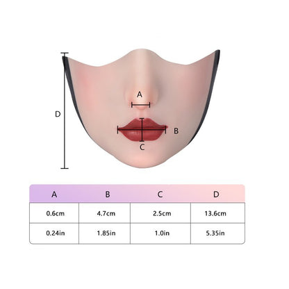 Neue Silikon-Halbmaske mit offenem Mund