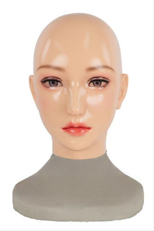Q03R Ching-03 – Gummi-Puppenmaske (normales Make-up)