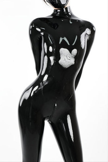 Einfacher Latex-Anzug [Standardgrößen für Damen] Schwarz 0,4 mm
