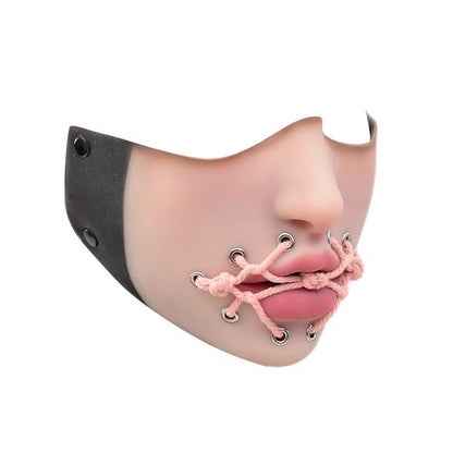 Neue Fetisch-Halbmaske mit Schnürung – Rosa