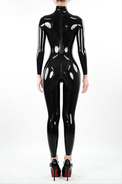 Einfacher Latex-Anzug [Standardgrößen für Damen] Schwarz 0,4 mm