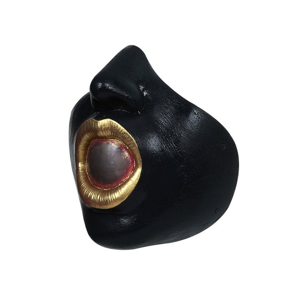 Silikon-Halbmaske mit offenem Mund – schwarze Haut mit goldenen Lippen
