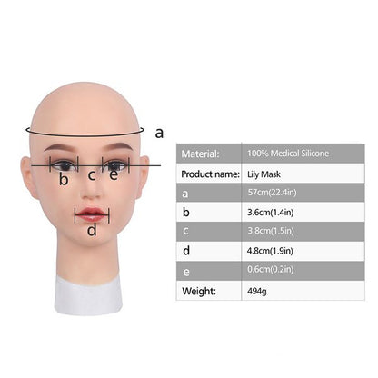 Neue Lily-Silikonmaske mit Schnürung am Rücken