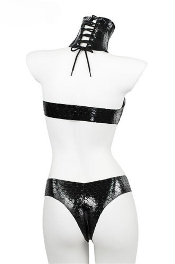 Schuppen-Latexbustier
