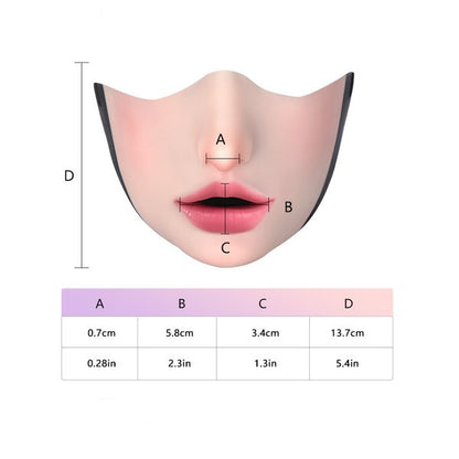 Neue Fetisch-Halbmaske mit Ziernähten – Roter Sternenriemen